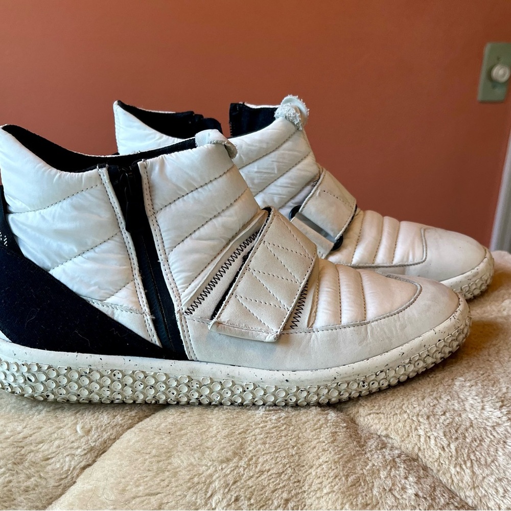 White and Black Oxs Ankle Booties